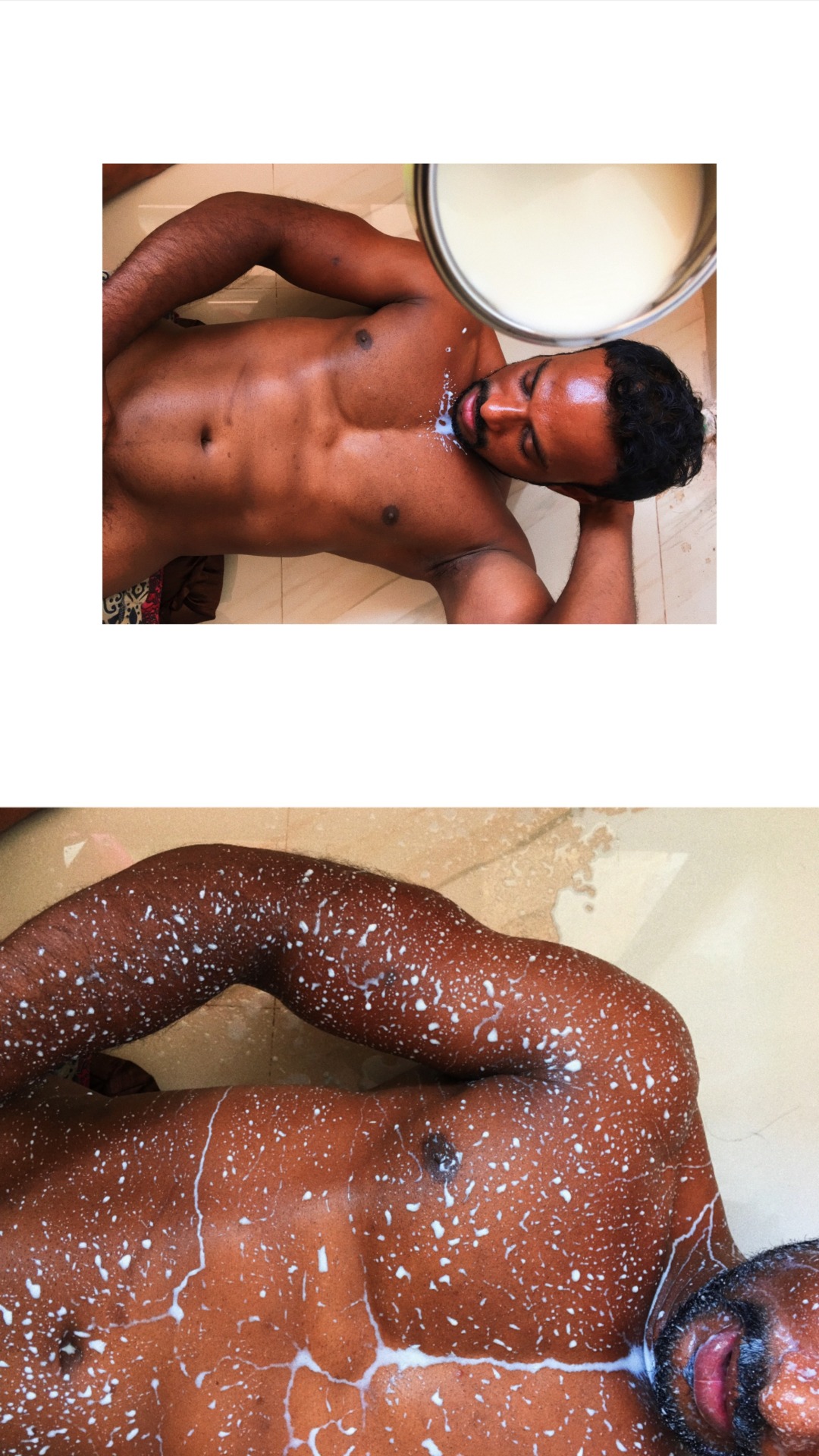 collage of two photos of handsome hunk charan.